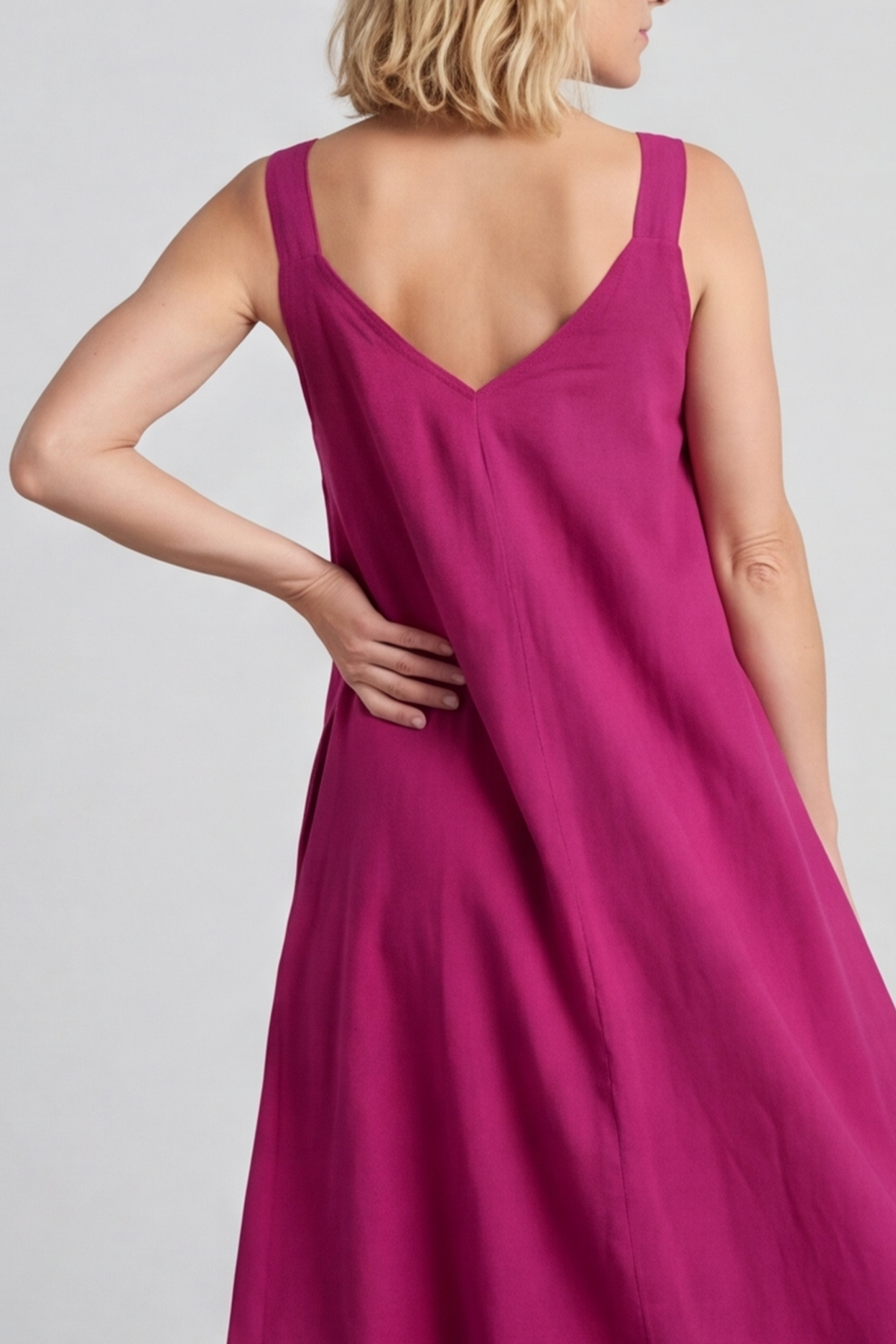 Tiffany Linen Dress Berry