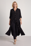 Tisha Needlecord Shirt Dress Black
