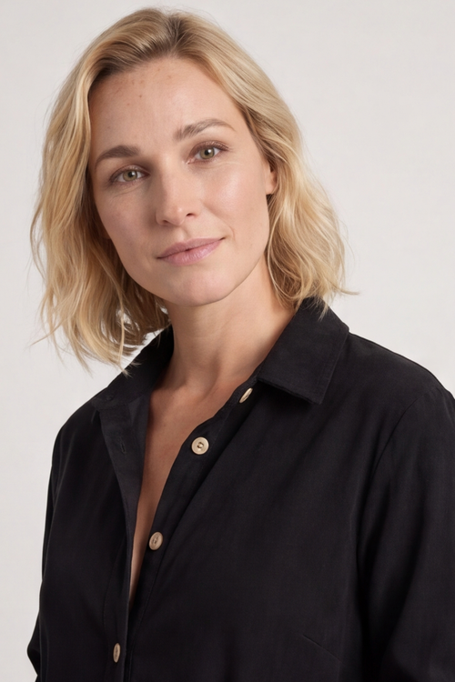 Tisha Needlecord Shirt Dress Black - Image 5