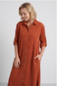 Tisha Needlecord Shirt Dress Burnt Orange