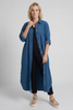 Tisha Needlecord Shirt Dress Teal