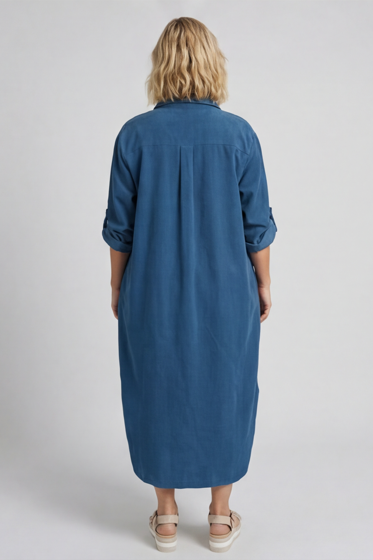 Tisha Needlecord Shirt Dress Teal