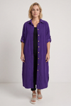 Tisha Needlecord Shirt Dress Purple