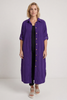 Tisha Needlecord Shirt Dress Purple