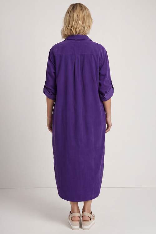 Tisha Needlecord Shirt Dress Purple - Image 4