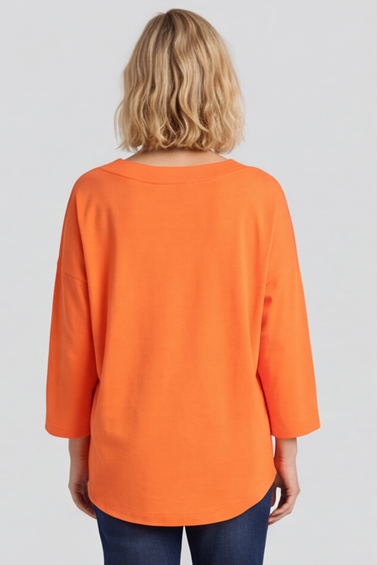 Trecia V-Neck Cotton Top Orange