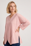 Trecia V-Neck Cotton Top Pink