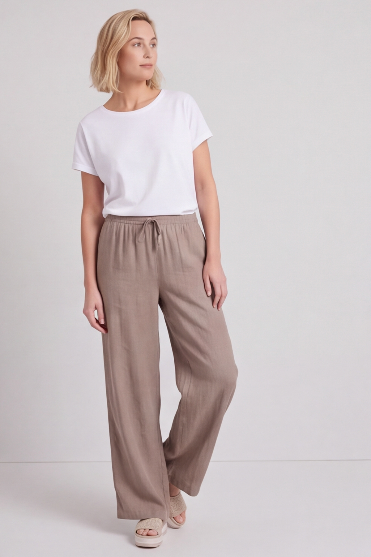 Elena Linen Mocha Trousers