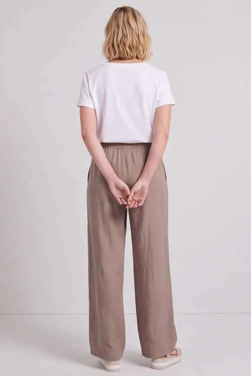 Elena Linen Mocha Trousers - Image 5