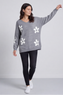 Valerie Flower Knitted Jumper Mid Grey