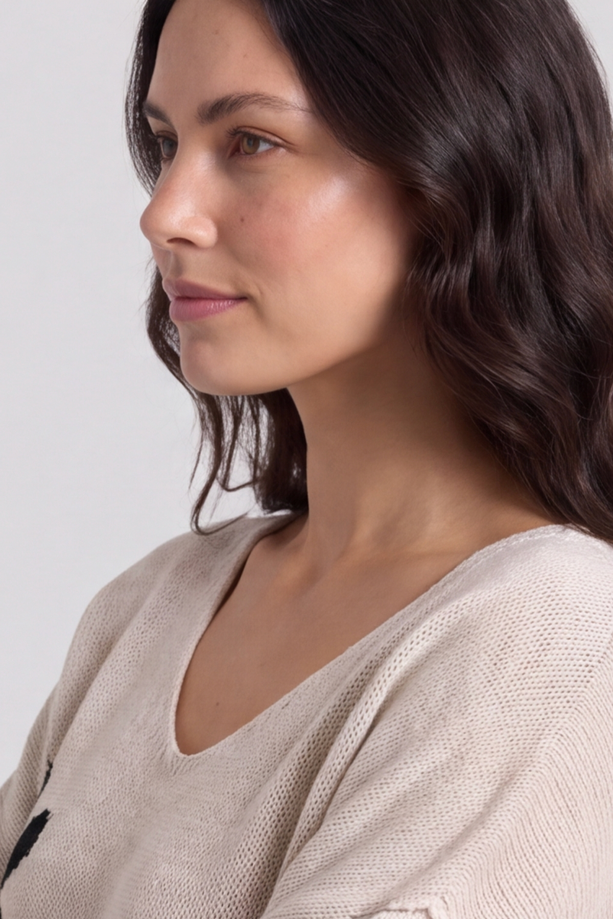 Valerie Flower Knitted Jumper Stone