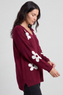 Valerie Flower Knitted Jumper Wine