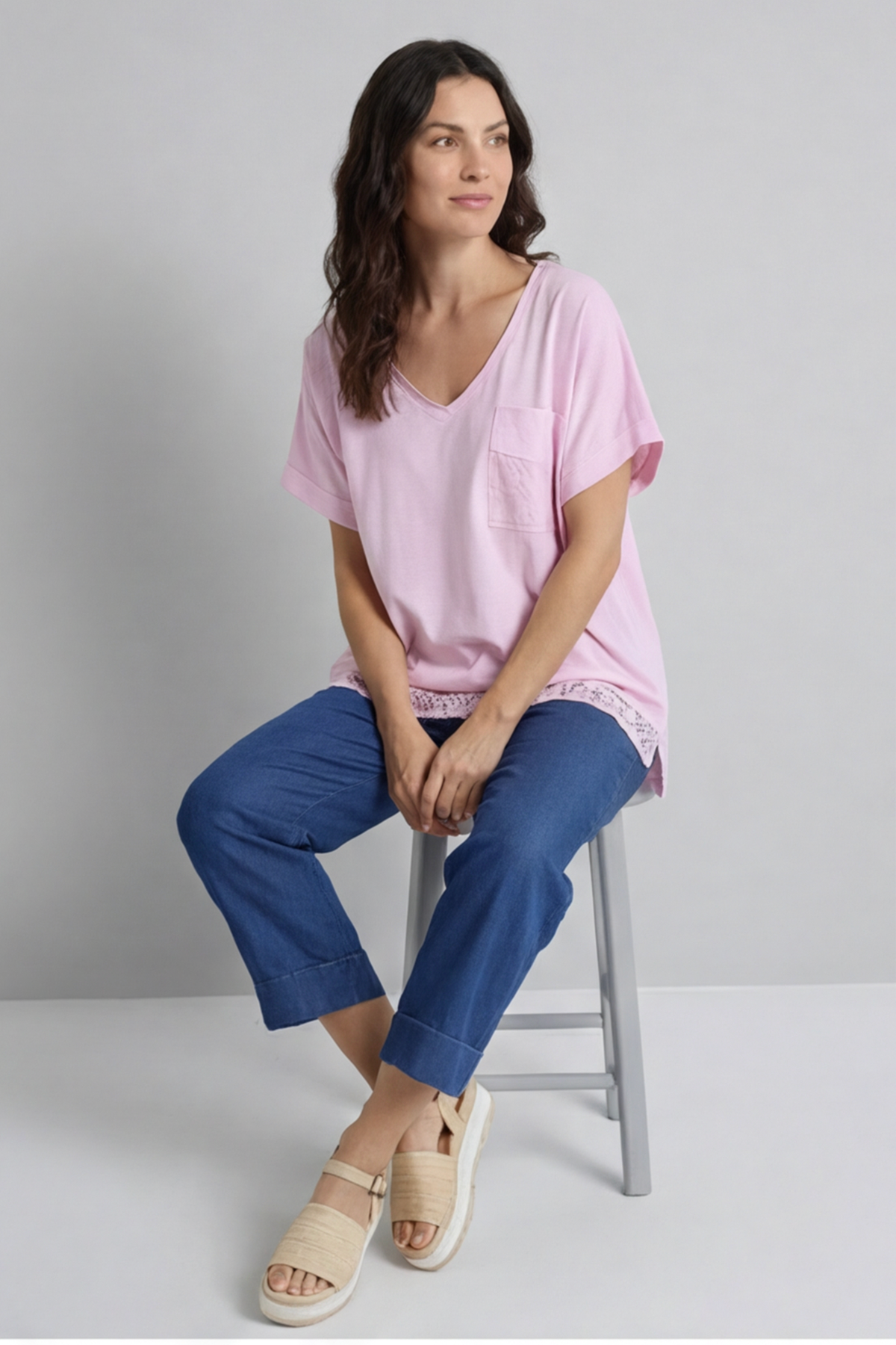 Vera Pocket Linen Top Pink