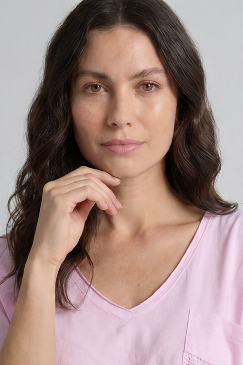 Vera Pocket Linen Top Pink - Image 5