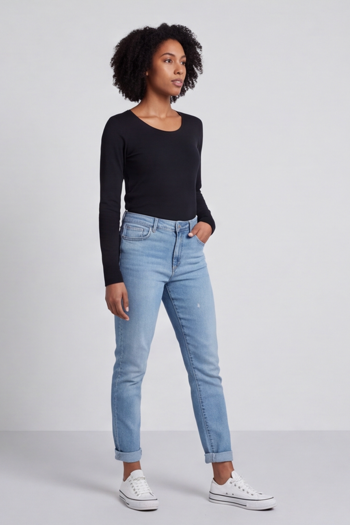 Only Basic Long Sleeve Top Black