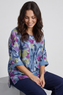 Vicki Floral Print Cotton Top Blue