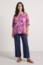 Vicki Floral Print Cotton Top Fuchsia