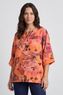 Vicki Floral Print Cotton Top Orange