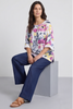 Vicki Floral Print Cotton Top White