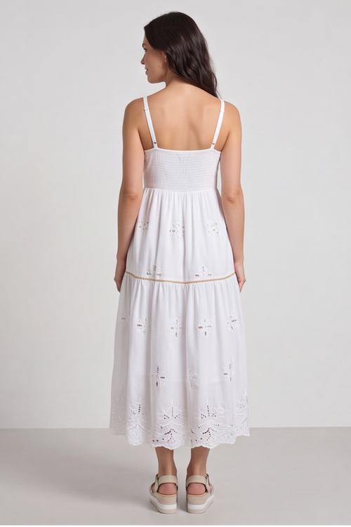 Aelia Tiered Sequin White Dress - Image 2