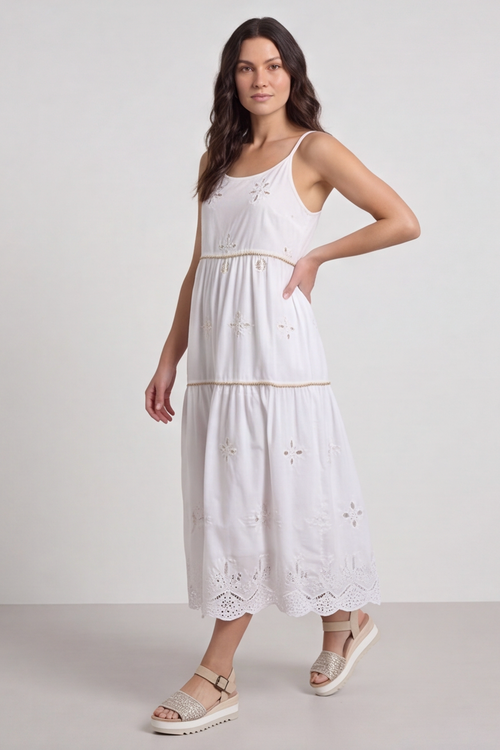 Aelia Tiered Sequin White Dress - Image 4