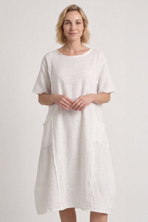 Amalfi Relaxed White Dress - Image 3
