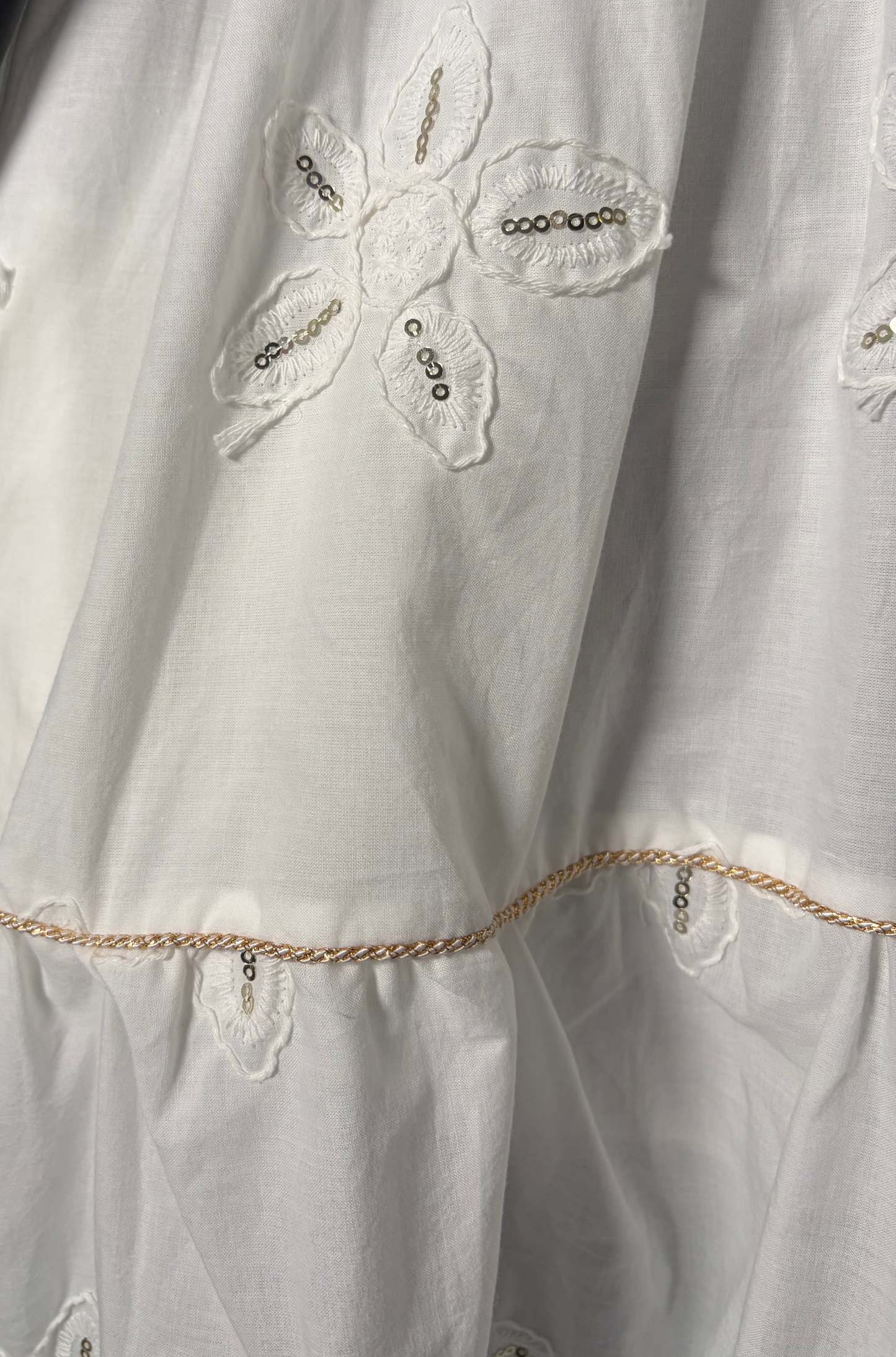 Aelia Tiered Sequin White Dress