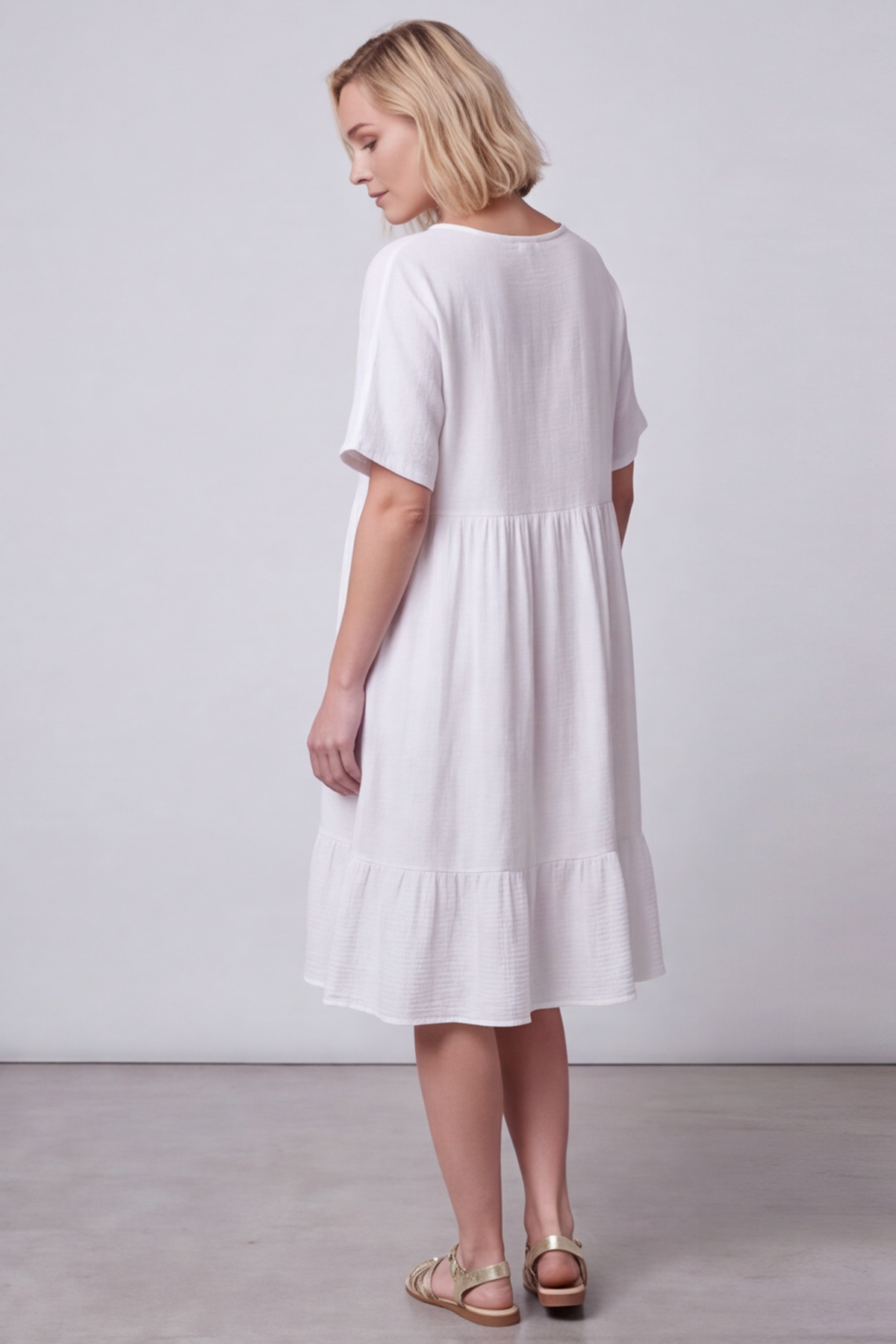 Anya Cotton Pocket Dress White