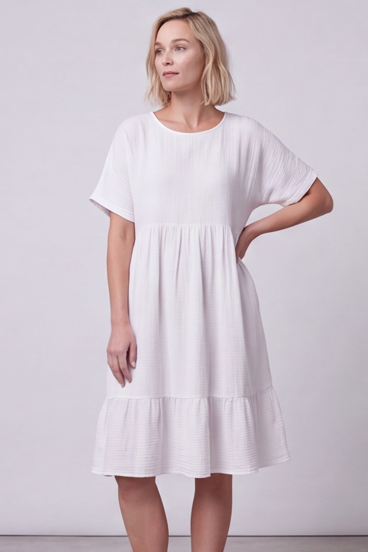 Anya Cotton Pocket Dress White