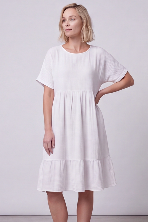 Anya Cotton Pocket Dress White - Image 6