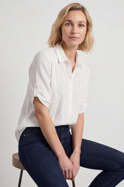 Valentina Broderie White Shirt - Image 2
