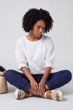 Ariana Cotton Tunic Top White
