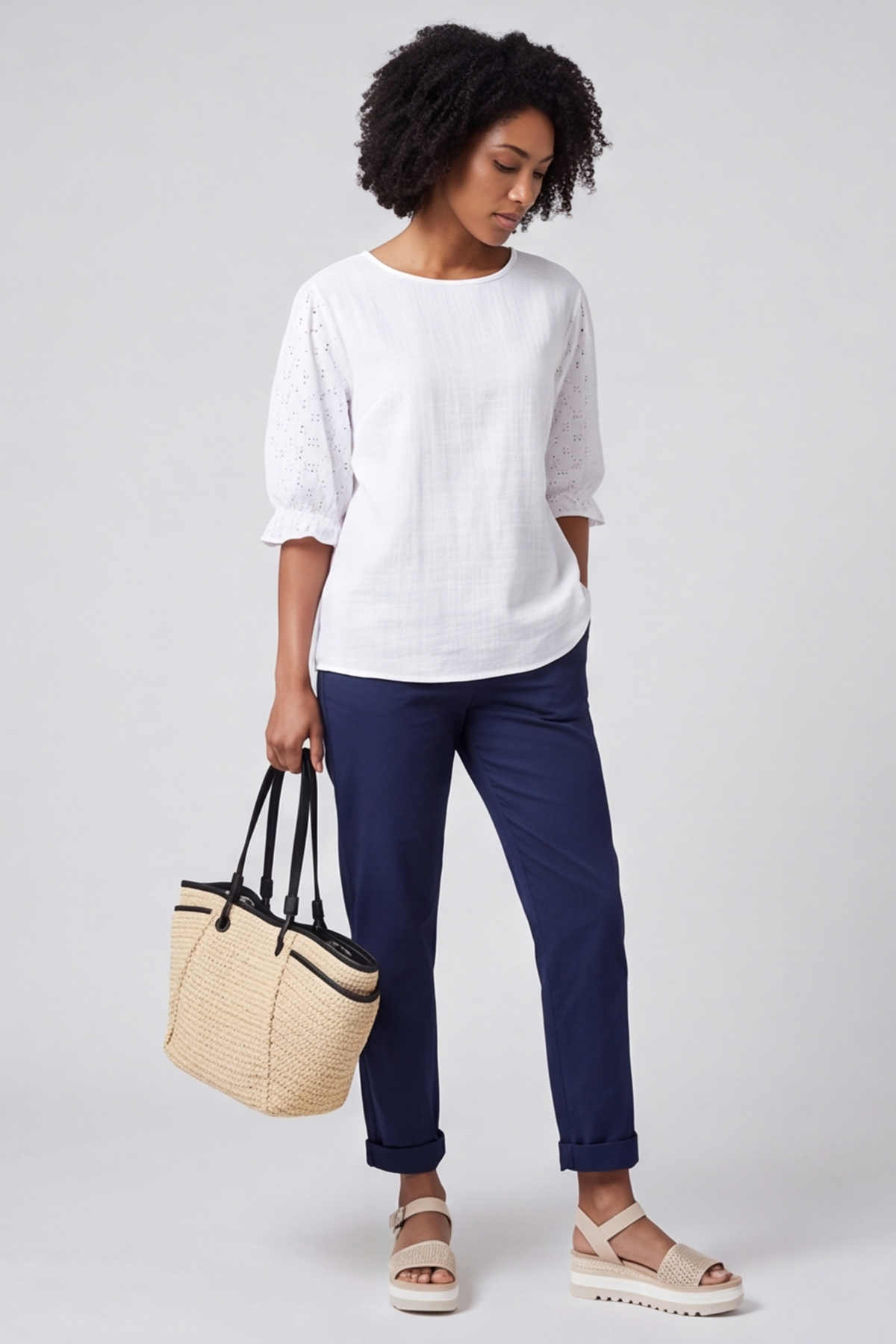 Ariana Cotton Tunic Top White