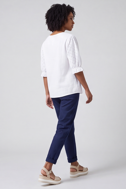 Ariana Cotton Tunic Top White - Image 4