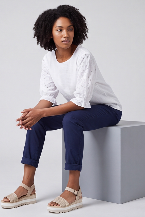 Ariana Cotton Tunic Top White - Image 5