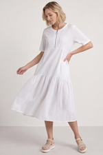 Monaco Zip White Maxi Dress White - Monaco Zip White Maxi Dress