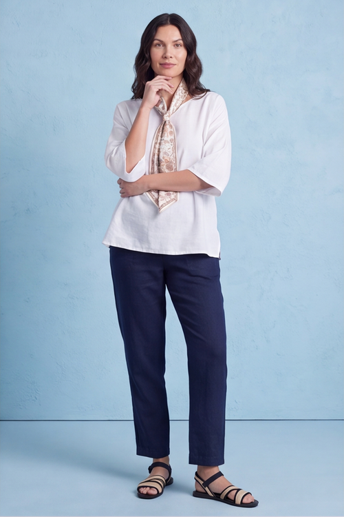 Lyra White Scarf Top - Image 2