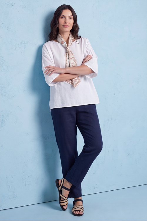 Lyra White Scarf Top - Image 1
