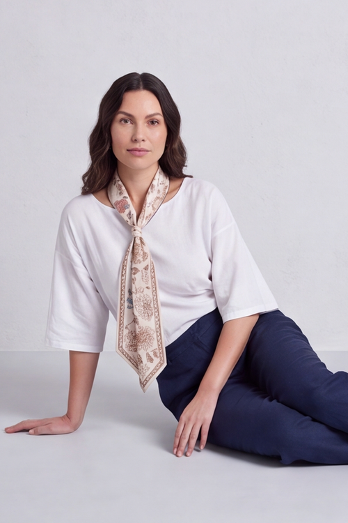 Lyra White Scarf Top - Image 6
