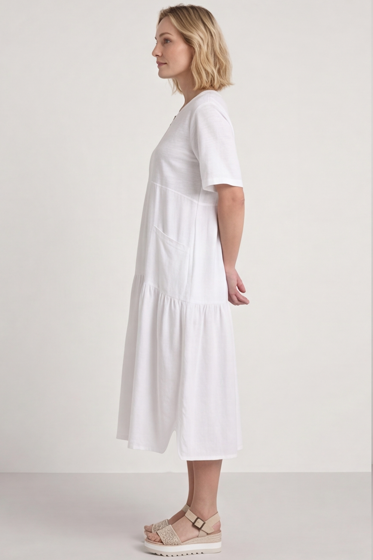 Monaco Zip White Maxi Dress