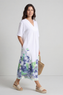 Whitstable V Neck Print Linen Dress White
