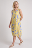 Carrie Sleeveless Print Cotton Dress Yellow