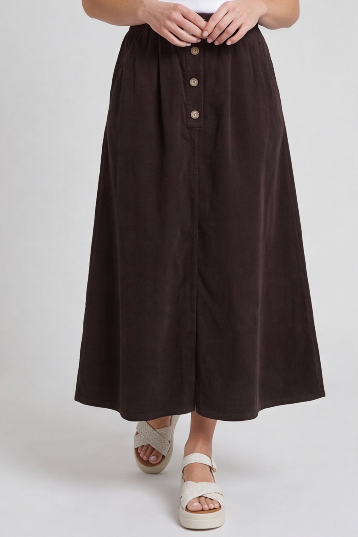 Zinnia Needlecord Skirt Cocoa