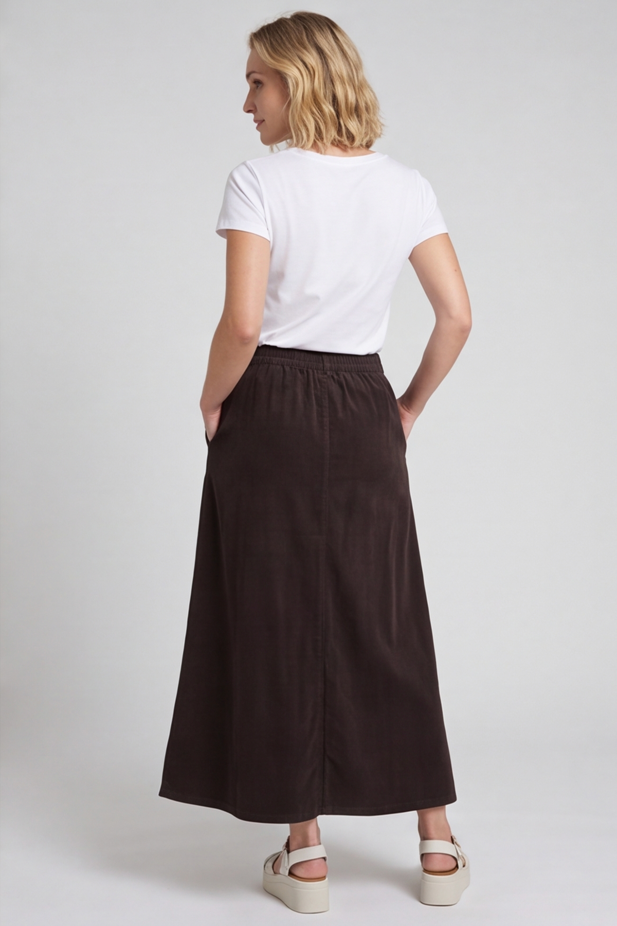 Zinnia Needlecord Skirt Cocoa
