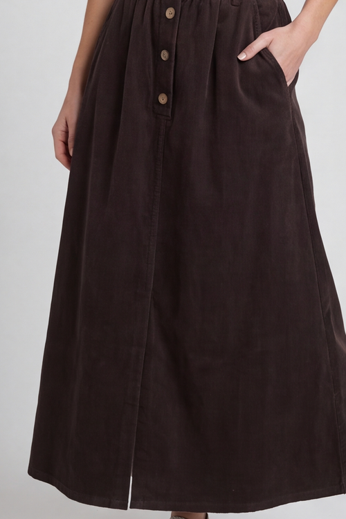 Zinnia Needlecord Skirt Cocoa - Image 5