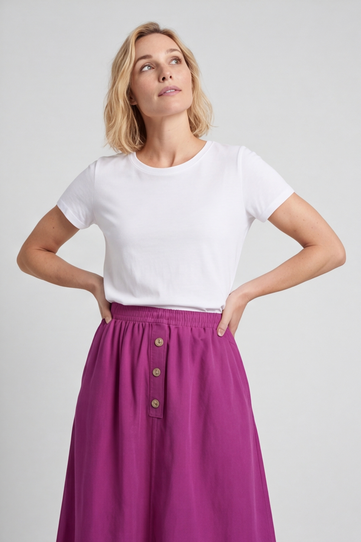 Zinnia Needlecord Skirt Berry