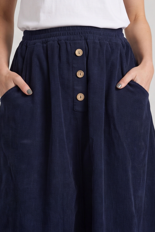 Zinnia Needlecord Skirt Navy - Image 2