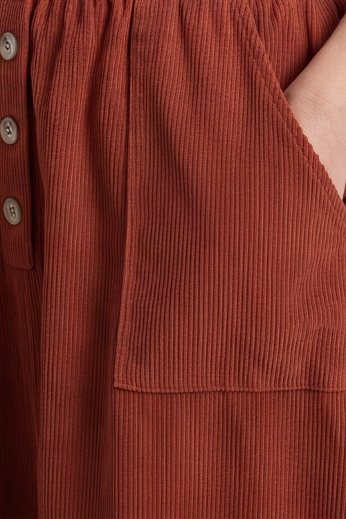 Zinnia Needlecord Skirt Burnt Orange - Image 5