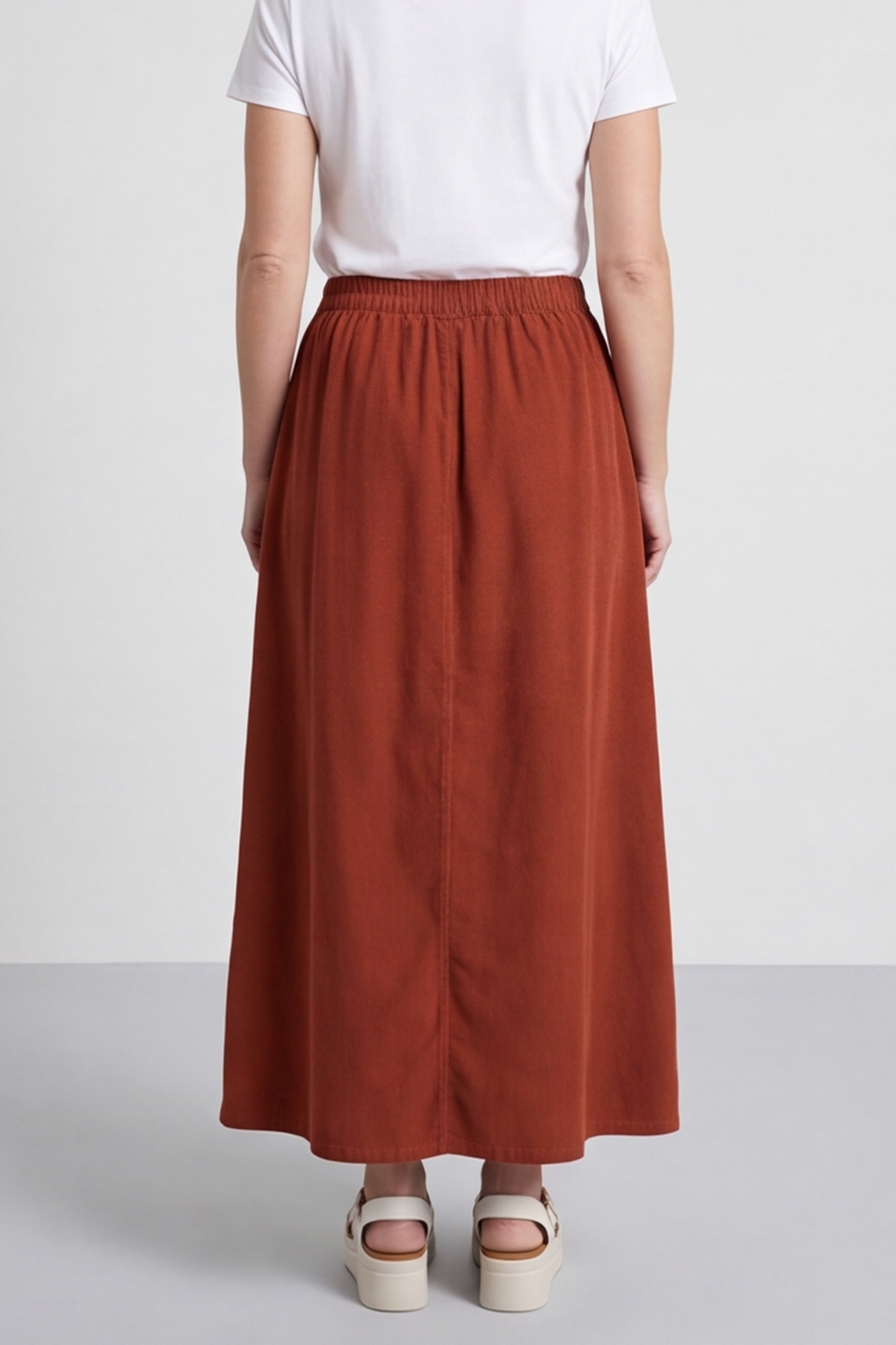 Zinnia Needlecord Skirt Burnt Orange
