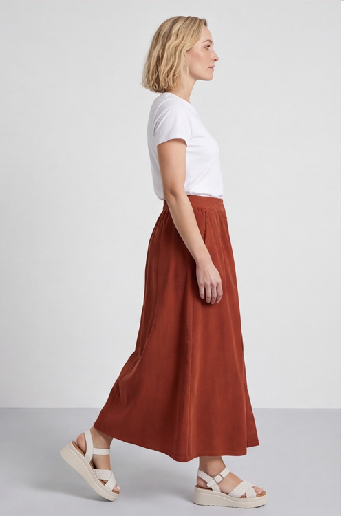 Zinnia Needlecord Skirt Burnt Orange - Image 2
